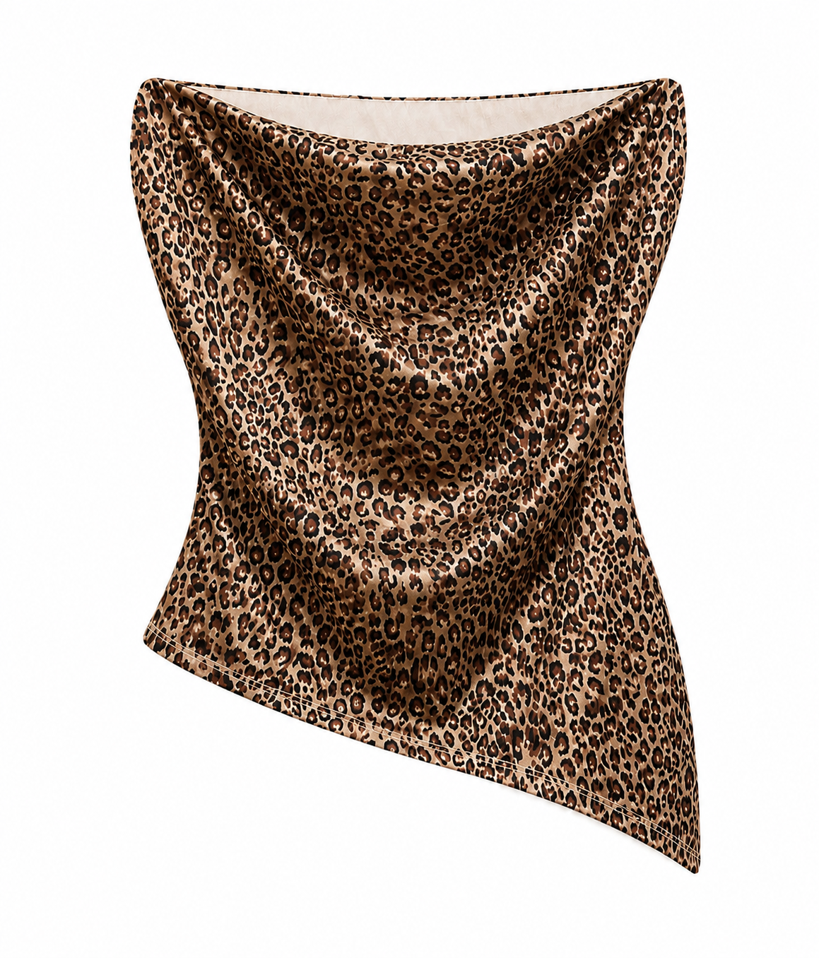 Top Strapless Animal Print Asimétrico 🐆 (Talla S)